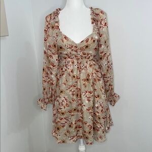 Sweetheart Bishop Sleeve Floral Sundress